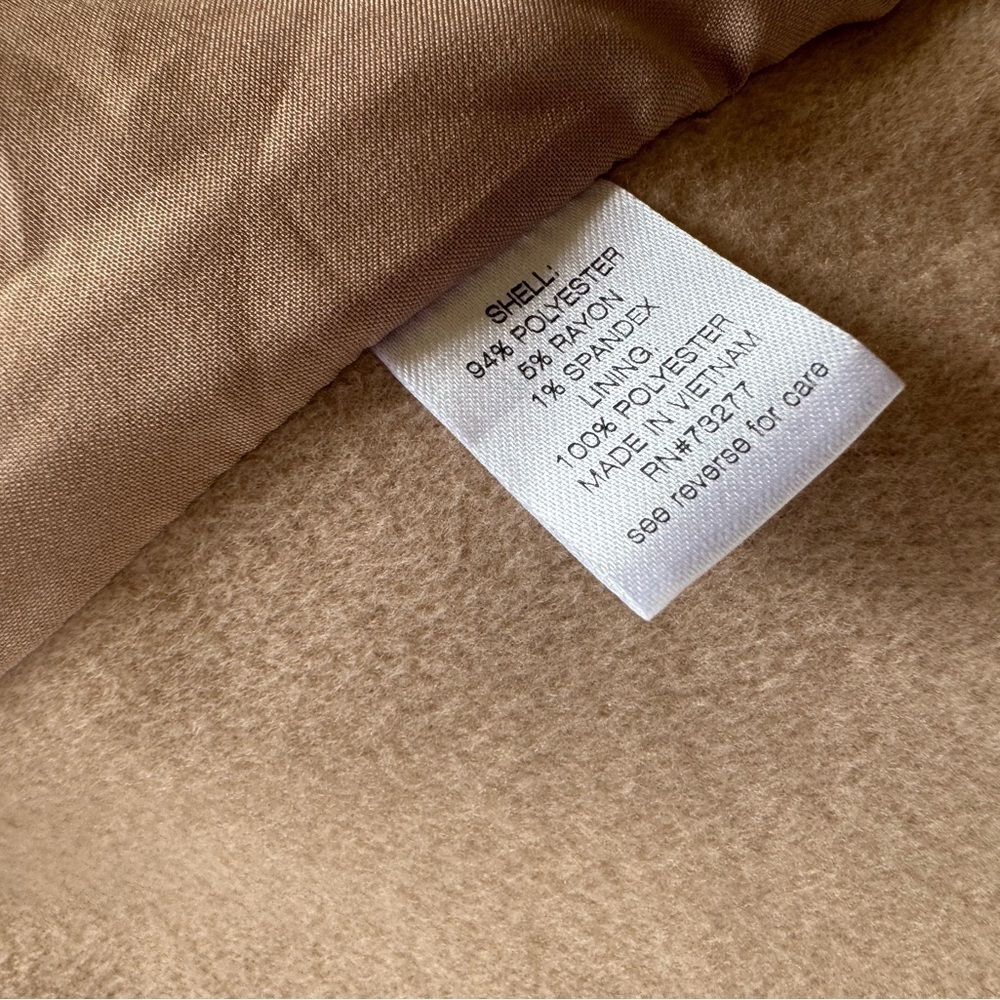 Elizabeth And James Buff Beige One Button Tie Belt Long Dress Coat XL Tan Jacket - Picture 5 of 7